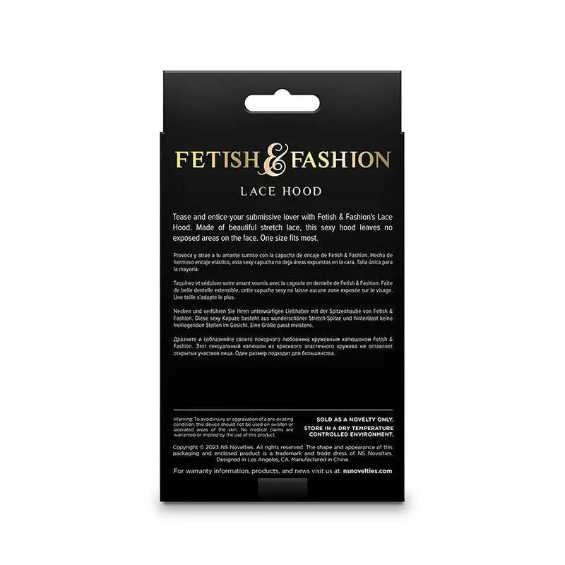 NS NOVELTIES - FETISH & FASHION CAPUZ DE RENDA PRETO - Sexshoptuga 