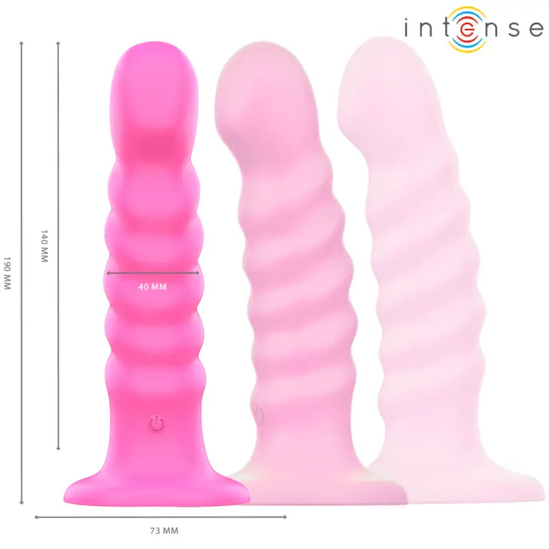 INTENSE - CINDY VIBRADOR TAMANHO L DESIGN ESPIRAL 10 VIBRAÇÕES ROSA CONTROLE REMOTO - Sexshoptuga 