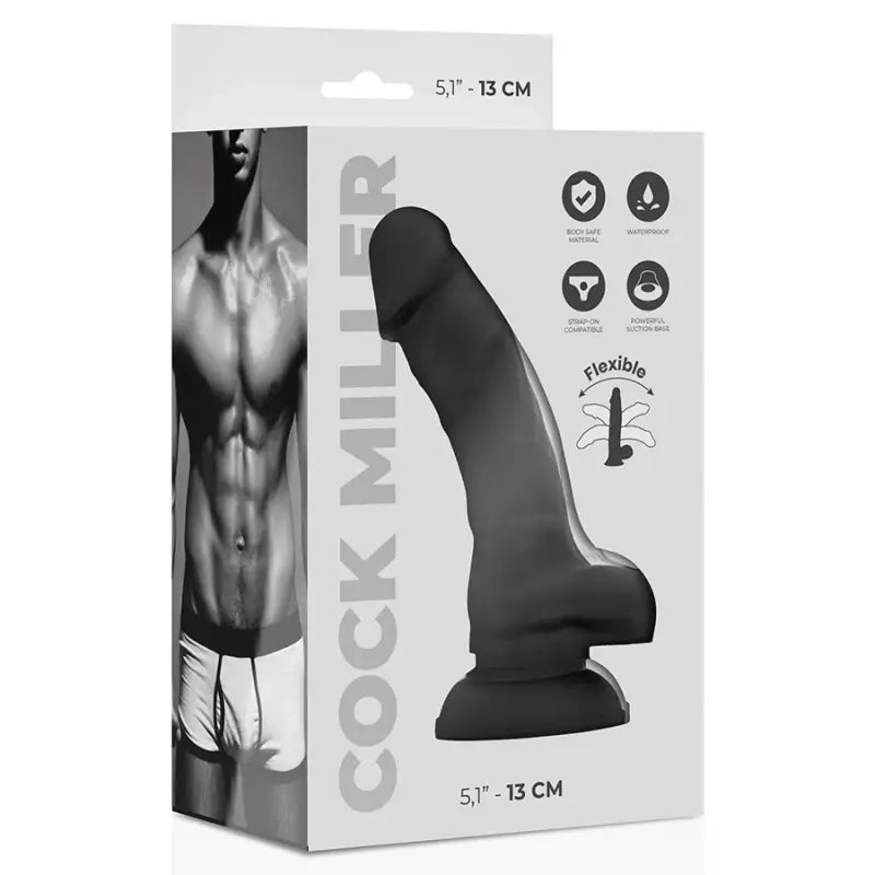 COCK MILLER - DENSIDADE DE SILICONE COCKSIL ARTICULVEL PRETO 13 CM - Sexshoptuga 