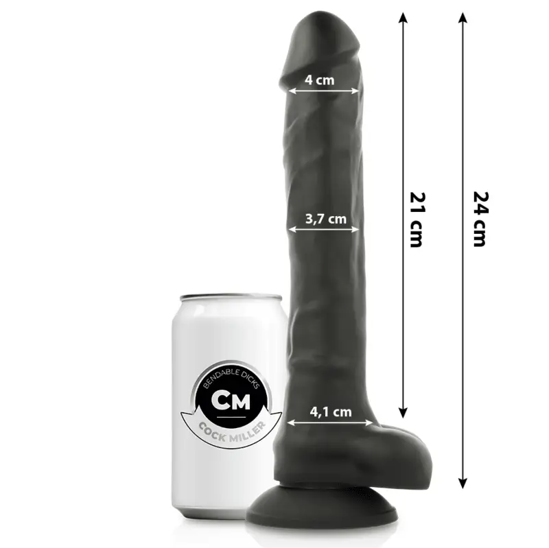 COCK MILLER - DENSIDADE DE SILICONE COCKSIL ARTICULVEL PRETO 24 CM - Sexshoptuga 