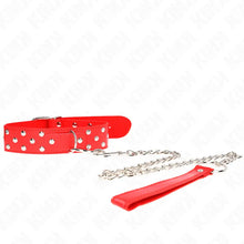 KINK - COLAR DE ALÇA DE REBITE DE ANEL COM CINTO 65 CM VERMELHO AJUSTÁVEL 36-50 CM X 3,8 CM - Sexshoptuga  Sexshoptuga 