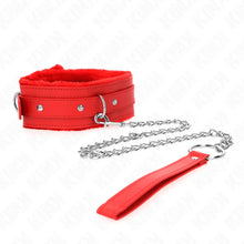 KINK - COLAR COM TRELA 65 CM COM RESTRIÇÕES VERMELHO 36-42 CM X 5,5 CM - Sexshoptuga  Sexshoptuga 