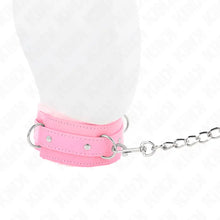 KINK - COLAR COM TRELA 65 CM COM RESTRIÇÕES ROSA 36-42 CM X 5,5 CM - Sexshoptuga  Sexshoptuga 