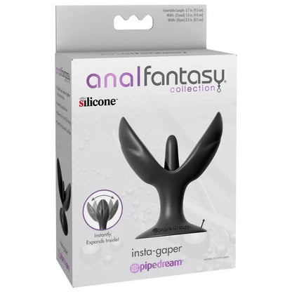 Brinquedo anal de silicone preto.