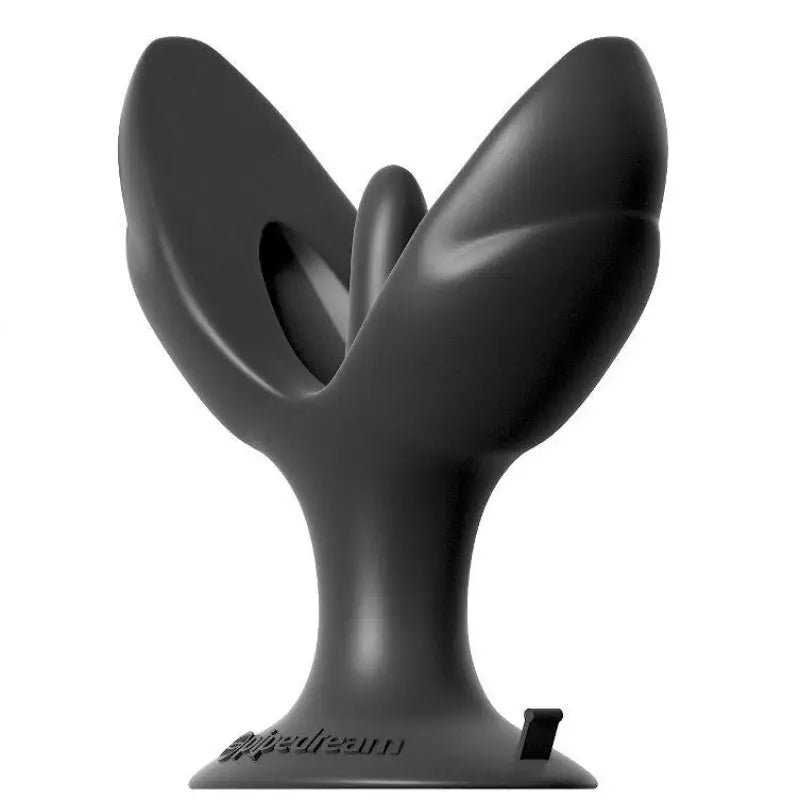 Espalhador anal de silicone preto.