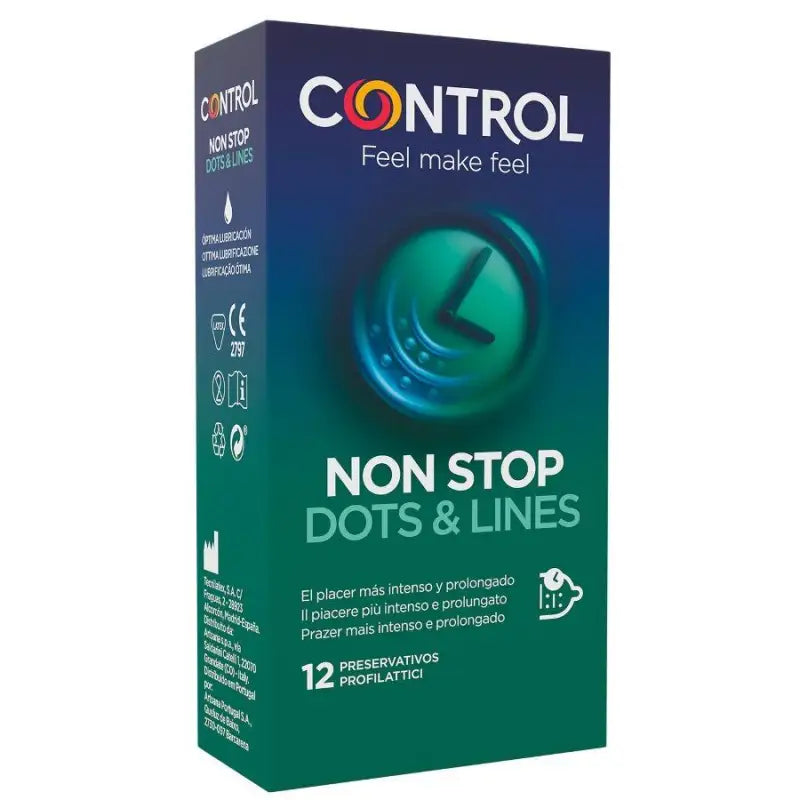 CONTROL - NONSTOP DOTS AND LINES CONDOMS 12 UNITS - Sexshoptuga 