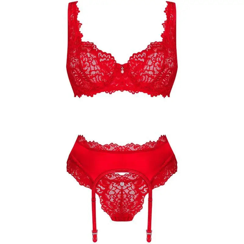 OBSESSIVE - CONJUNTO AMOR CHERRIS 3 PEÇAS L/XL - Sexshoptuga 