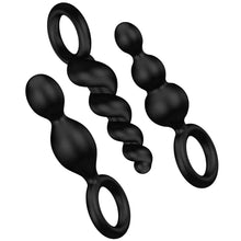 SATISFYER - CONJUNTO DE PLUGS ANAIS 3 PCS PRETO - Sexshoptuga  Sexshoptuga 