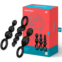 SATISFYER - CONJUNTO DE PLUGS ANAIS 3 PCS PRETO - Sexshoptuga  Sexshoptuga 