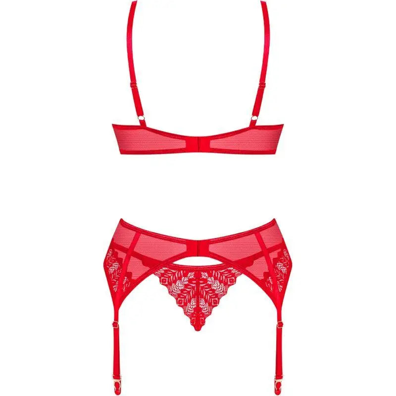 OBSESSIVE - CONJUNTO INGRIDIA TRÊS PEAS VERMELHO XS/S - Sexshoptuga 