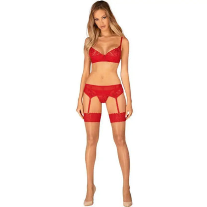 OBSESSIVE - CONJUNTO INGRIDIA TRÊS PEAS VERMELHO XS/S - Sexshoptuga 