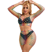 SUBBLIME - 952440 2 PEAS FISHNET CONJUNTO MANGA COMPRIDA ARCO-ÍRIS TAMANHO ÚNICO - Sexshoptuga  Sexshoptuga 