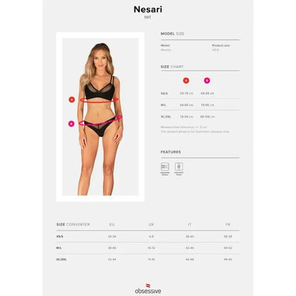 OBSESSIVE - CONJUNTO NESARI DUAS PEÇAS XS/S - Sexshoptuga 