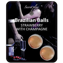 SECRETPLAY - CONJUNTO DE BOLAS BRASILEIRAS MORANGO E CHAMPANHE - Sexshoptuga  Sexshoptuga 