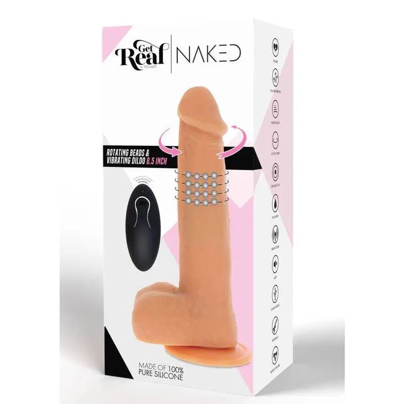 GET REAL - CONTAS ROTATIVAS VIBRANDO PELE DILDO - Sexshoptuga 