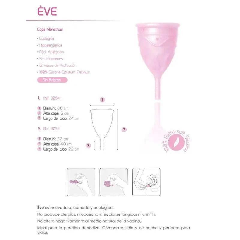 FEMINTIMATE - COPO MENSTRUAL DE SILICONE EVE - TAMANHO S - Sexshoptuga 