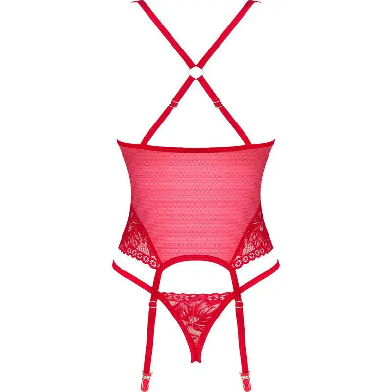 OBSESSIVE - LACELOVE CORSET VERMELHO XS/S - Sexshoptuga 