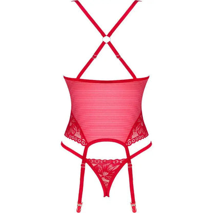 OBSESSIVE - LACELOVE CORSET VERMELHO XS/S - Sexshoptuga 