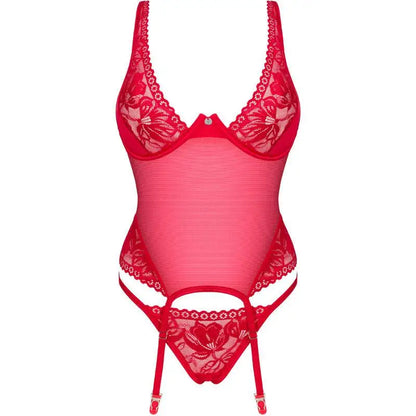 OBSESSIVE - LACELOVE CORSET VERMELHO XS/S - Sexshoptuga 