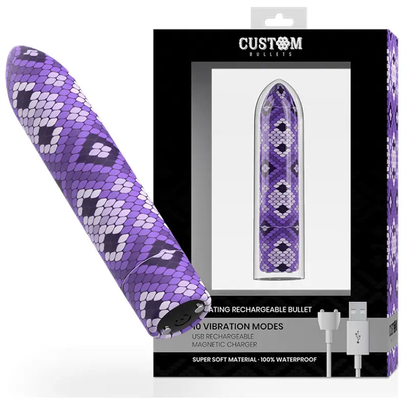 CUSTOM BULLETS - RECHARGEABLE SNAKE PURPLE MAGNETIC BULLET 10V - Sexshoptuga 