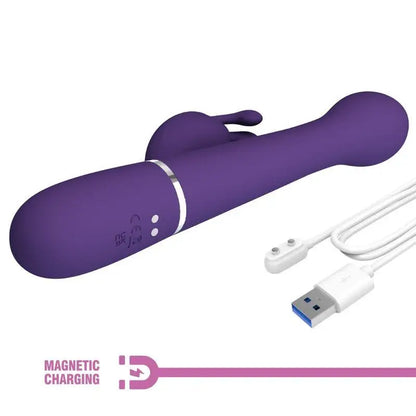 PRETTY LOVE - DEJON VIBRADOR COELHO 3 EM 1 MULTIFUNO ROXO - Sexshoptuga 