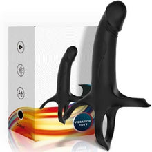 ARMONY - DILDO COM ANEL E VIBRADOR PRETO - Sexshoptuga  Sexshoptuga 