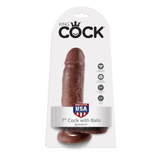 KING COCK - 7 DILDO CASTANHO COM BOLAS 17.8 CM - Sexshoptuga  Sexshoptuga 