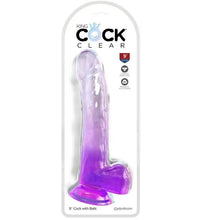 KING COCK - CLEAR DILDO COM TESTÍCULOS 20.3 CM ROXO - Sexshoptuga  Sexshoptuga 