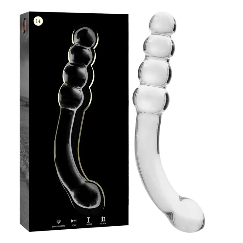 NEBULA SERIES BY IBIZA - MODELO 14 DILDO VIDRO BOROSILICADO TRANSPARENTE 18.5 CM -O- 3 CM - Sexshoptuga 