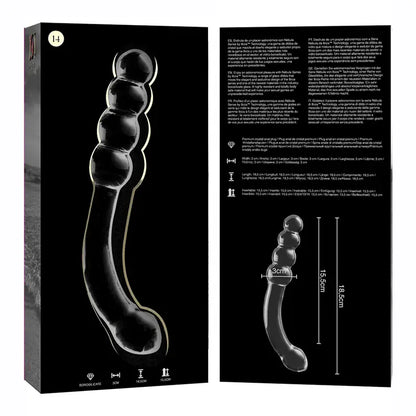 NEBULA SERIES BY IBIZA - MODELO 14 DILDO VIDRO BOROSILICADO TRANSPARENTE 18.5 CM -O- 3 CM - Sexshoptuga 