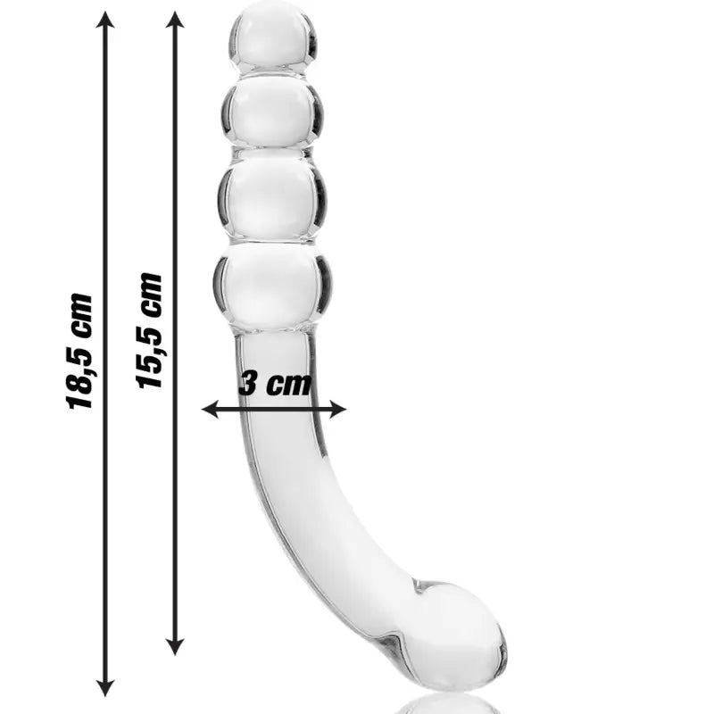 NEBULA SERIES BY IBIZA - MODELO 14 DILDO VIDRO BOROSILICADO TRANSPARENTE 18.5 CM -O- 3 CM - Sexshoptuga 