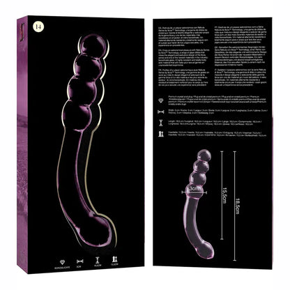 NEBULA SERIES BY IBIZA - MODELO 14 DILDO VIDRO BOROSILICADO TRANSPARENTE 18.5 CM -O- 3 CM - Sexshoptuga 