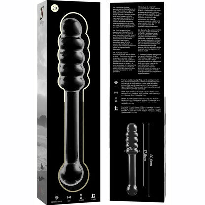 NEBULA SERIES BY IBIZA - MODELO 20 DILDO VIDRO BOROSILICADO TRANSPARENTE 20.5 CM -O- 3 CM - Sexshoptuga 