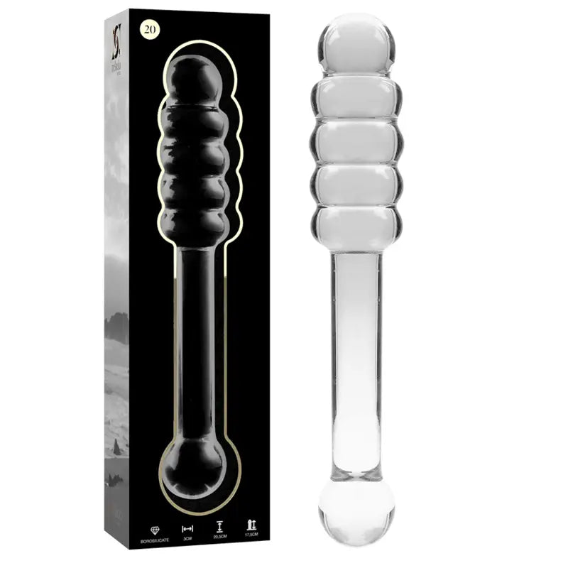 NEBULA SERIES BY IBIZA - MODELO 20 DILDO VIDRO BOROSILICADO TRANSPARENTE 20.5 CM -O- 3 CM - Sexshoptuga 