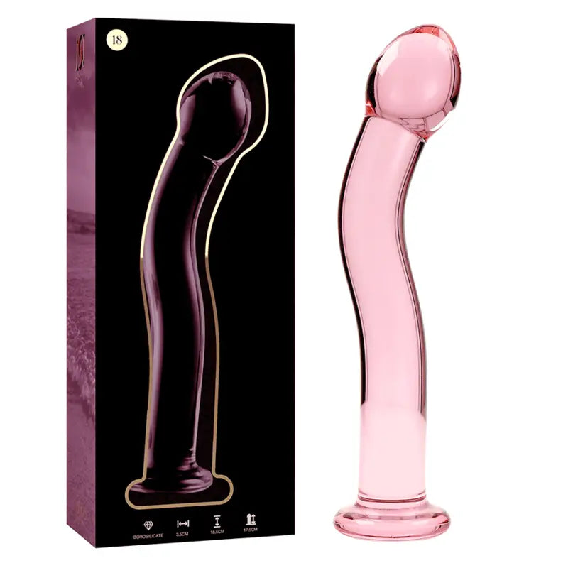 SÉRIE NEBULA BY IBIZA - MODELO 18 DILDO VIDRO BOROSILICADO TRANSPARENTE 18.5 CM -O- 3.5 CM - Sexshoptuga 