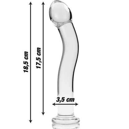 SÉRIE NEBULA BY IBIZA - MODELO 18 DILDO VIDRO BOROSILICADO TRANSPARENTE 18.5 CM -O- 3.5 CM - Sexshoptuga 