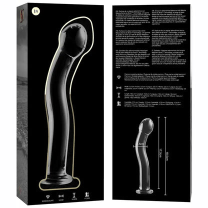 SÉRIE NEBULA BY IBIZA - MODELO 18 DILDO VIDRO BOROSILICADO TRANSPARENTE 18.5 CM -O- 3.5 CM - Sexshoptuga 