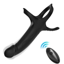 ARMONY - DILDO COM ANEL E CONTROLE REMOTO VIBRADOR PRETO - Sexshoptuga  Sexshoptuga 