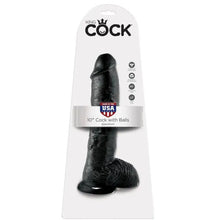 KING COCK - 10 DILDO PRETO COM BOLAS 25.4 CM - Sexshoptuga  Sexshoptuga 