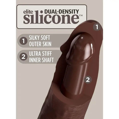 KING COCK - ELITE DILDO DE SILICONE REALISTA 20.3 CM CASTANHO - Sexshoptuga 