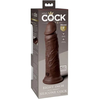 KING COCK - ELITE DILDO DE SILICONE REALISTA 20.3 CM CASTANHO - Sexshoptuga 