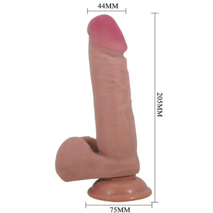 PRETTY LOVE - SÉRIE SLIDING SKIN DILDO REALÍSTICO COM VENTOSA DESLIZANTE PELE CARNE 20,5 CM - Sexshoptuga 