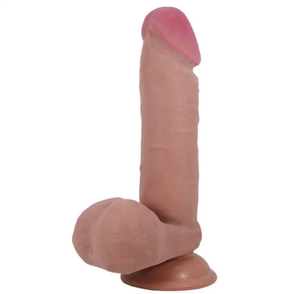 PRETTY LOVE - SÉRIE SLIDING SKIN DILDO REALÍSTICO COM VENTOSA DESLIZANTE PELE CARNE 20,5 CM - Sexshoptuga 