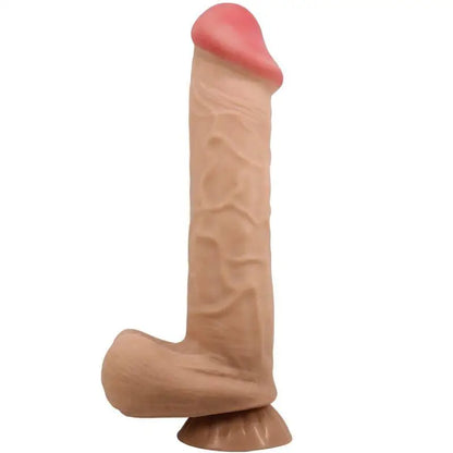 PRETTY LOVE - SÉRIE SLIDING SKIN DILDO REALÍSTICO COM VENTOSA DESLIZANTE PELE CARNE 26 CM - Sexshoptuga 