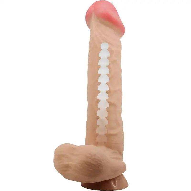 PRETTY LOVE - SÉRIE SLIDING SKIN DILDO REALÍSTICO COM VENTOSA DESLIZANTE PELE CARNE 26 CM - Sexshoptuga 