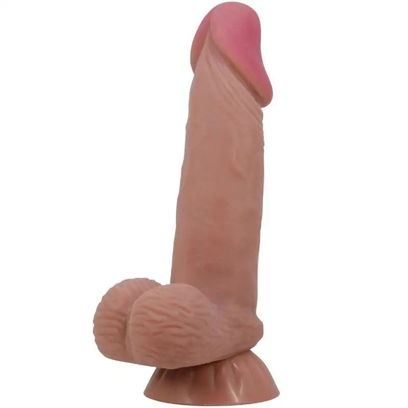 PRETTY LOVE - SÉRIE SLIDING SKIN DILDO REALÍSTICO COM VENTOSA DESLIZANTE PELE MARROM 19,4 CM - Sexshoptuga 