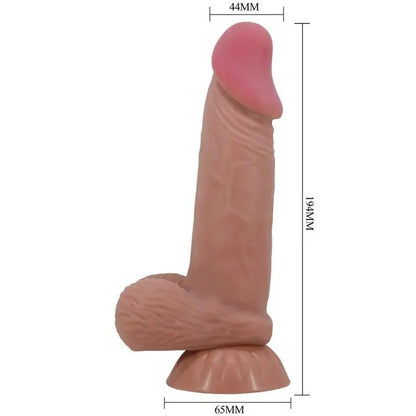 PRETTY LOVE - SÉRIE SLIDING SKIN DILDO REALÍSTICO COM VENTOSA DESLIZANTE PELE MARROM 19,4 CM - Sexshoptuga 