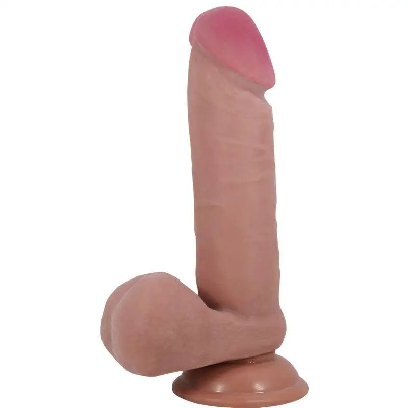 PRETTY LOVE - SÉRIE SLIDING SKIN DILDO REALÍSTICO COM VENTOSA DESLIZANTE PELE MARROM 20,5 CM - Sexshoptuga 