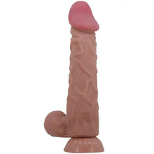 PRETTY LOVE - SÉRIE SLIDING SKIN DILDO REALÍSTICO COM VENTOSA DESLIZANTE PELE MARROM 24 CM - Sexshoptuga  Sexshoptuga 