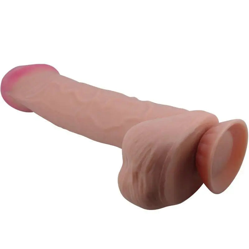 PRETTY LOVE - SÉRIE SLIDING SKIN DILDO REALÍSTICO COM VENTOSA DESLIZANTE PELE MARROM 26 CM - Sexshoptuga 